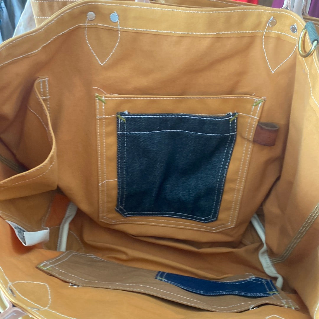 Unlined leather handle tote