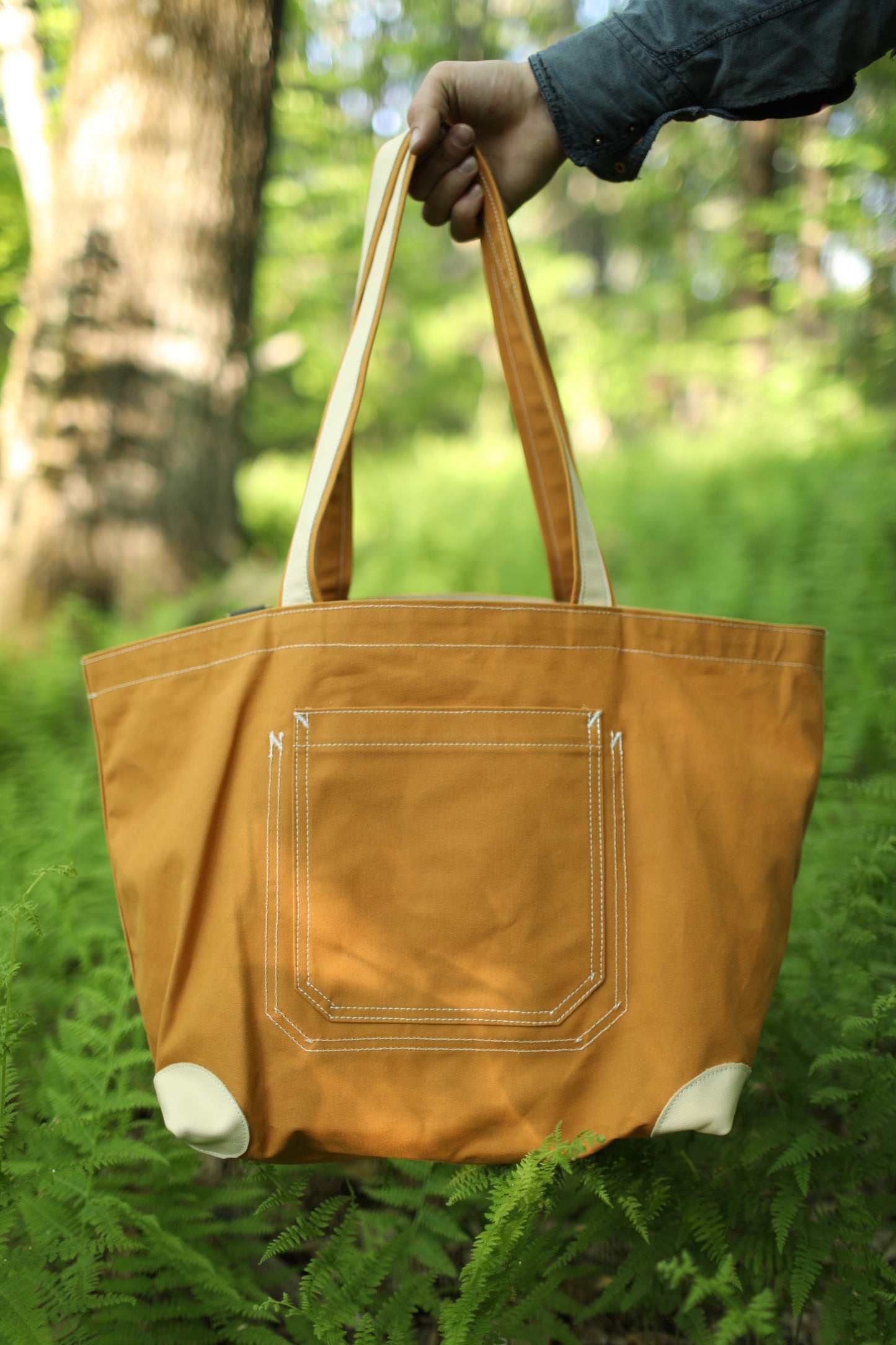 Medium Tote with Leather