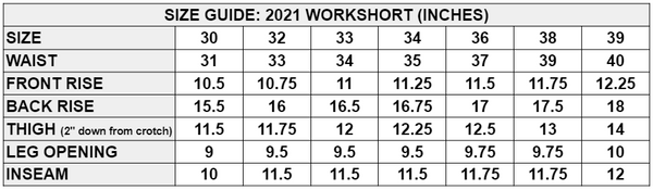 2021 Workshort Black or Brown Duck