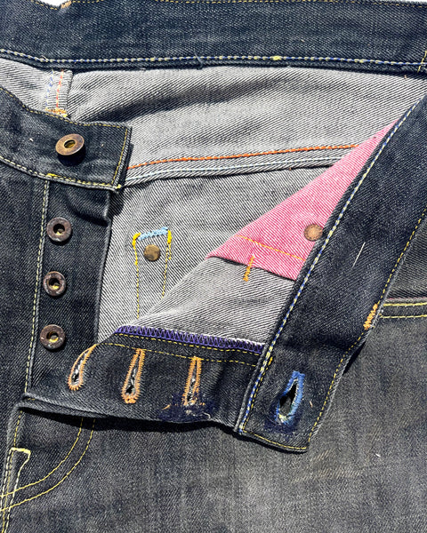 Special Edition Cone Mills 13oz Black Selvedge Denim 010 Jeans: 38x35"